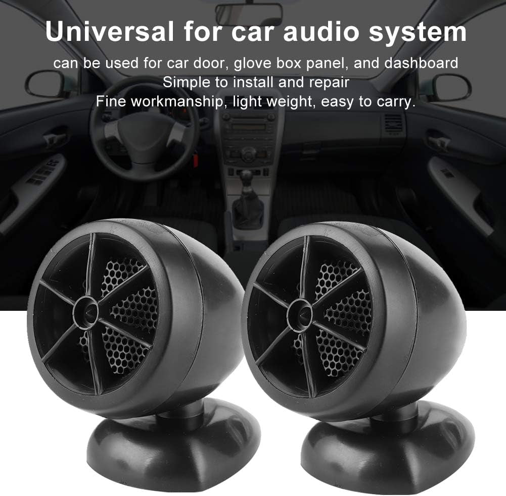 Music Horns Car Audio, Car Speakers 1200W 12V Tweeter Mini Horn Music Dome Loudspeaker Audio Speaker for Car Car Door Speakers Car Audio Tweeters(Black)