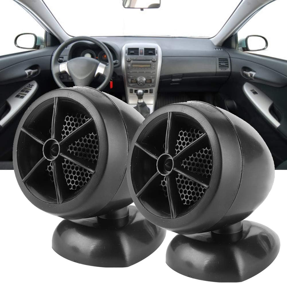 Music Horns Car Audio, Car Speakers 1200W 12V Tweeter Mini Horn Music Dome Loudspeaker Audio Speaker for Car Car Door Speakers Car Audio Tweeters(Black)